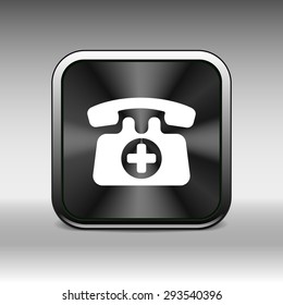 emergency call sign icon vector fire phone number button
