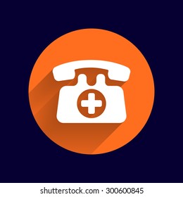 emergency call sign icon vector fire phone number button