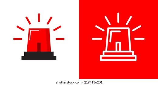 Emergency call siren flat and outline style icon design vector. Alarm and alert sign symbol illustration.	