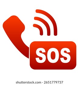 Emergency call SOS icon vector