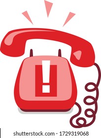 Emergency Call. Urgent Call. Old Fashion Home Phone. Hang Up Phone. Answer A Call. Ring Off. Stay On The Line. Handset On The Wire. Technical Support. Warning Notification. Hotline. Standby Phone.