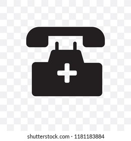 Emergency call vector icon isolated on transparent background, Emergency call logo concept