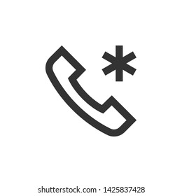 Emergency call vector icon, monocolor symbol