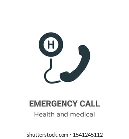 Emergency call vector icon on white background. Flat vector emergency call icon symbol sign from modern health and medical collection for mobile concept and web apps design.