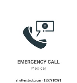 Emergency call vector icon on white background. Flat vector emergency call icon symbol sign from modern medical collection for mobile concept and web apps design.