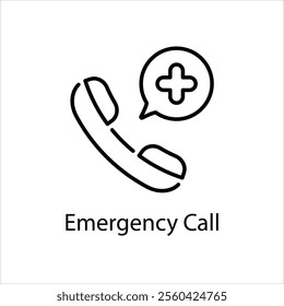 Emergency Call vector icon stock illustration