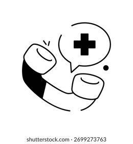 Emergency Call vector icon stock illustration