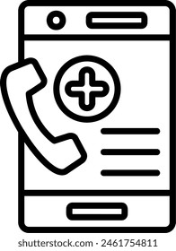 Emergency Call Vector Line Icon Design