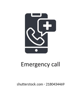Emergency call vector Solid Icon Design illustration. Medical Symbol on White background EPS 10 File