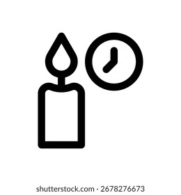 Vela de emergencia. Icono de Vector de trazo editable.