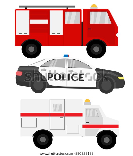 Emergency Car Color Set Stock Vector (Royalty Free) 580328185