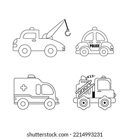 emergency car kids coloring page