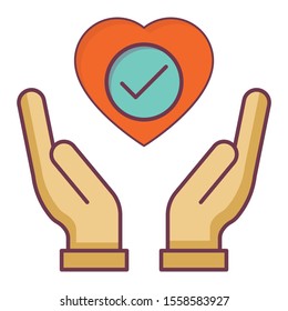 Emergency Cardiovascular Care vector Emloyee Insurance Protection Concept color flat icon design