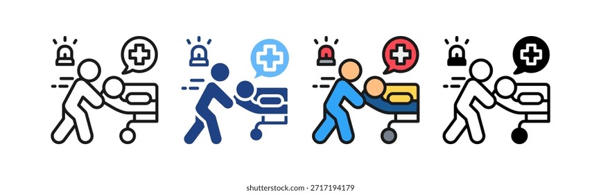 Emergency Care Icon Multiple Vector Illustration