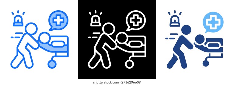 Emergency Care Icon triplestyle Vector Illustration