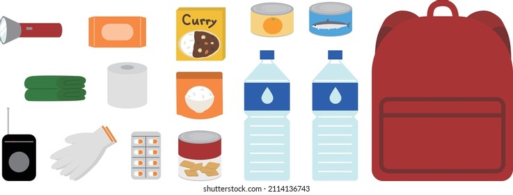 Emergency Carry-out Bag And Contents (food, Drinking Water, Radio, Etc.)