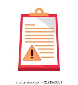 icono de informe de precaución de emergencia aislado