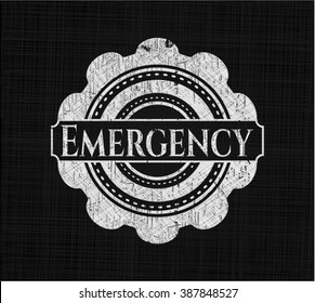 Emergency chalk emblem written on a blackboard