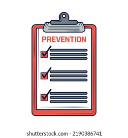 emergency checklist prevention icon isolated