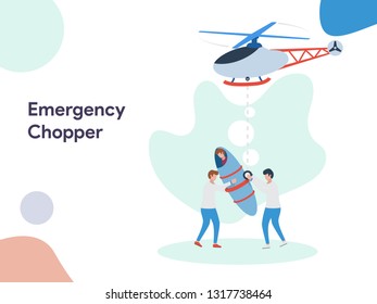 Emergency Chopper illustration. Modern flat design style for website and mobile website.Vector illustration