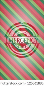 Emergency christmas style emblem.