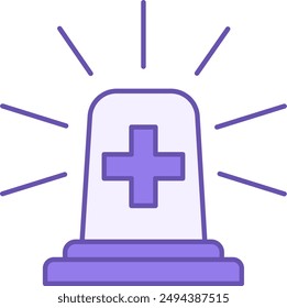 Emergency Color Icon. Vector Icon Of Flashing Light On. Siren, Alarm, Alert. Medical Concept