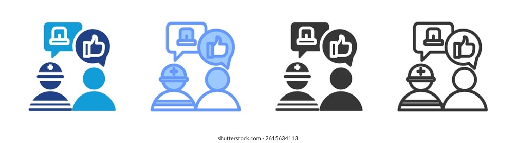Emergency Communication icon set multiple style collection