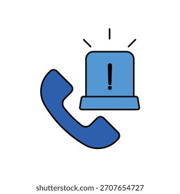 Icono de contacto de emergencia esbozo de línea de trazo editable eps.