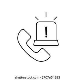 Emergency Contact icon outline editable stroke line drawing eps.