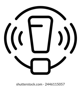 Emergency contact icon outline vector. Alarm rescue request. First aid call