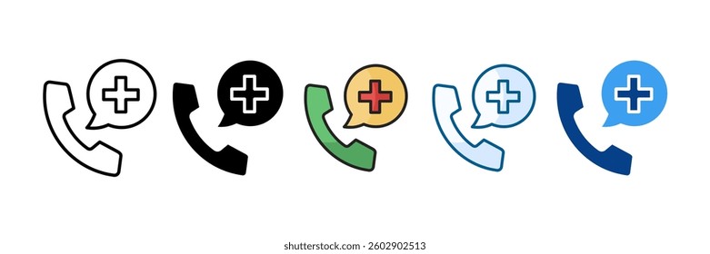 Emergency Contact Information Icon Set Multiple Style Collection