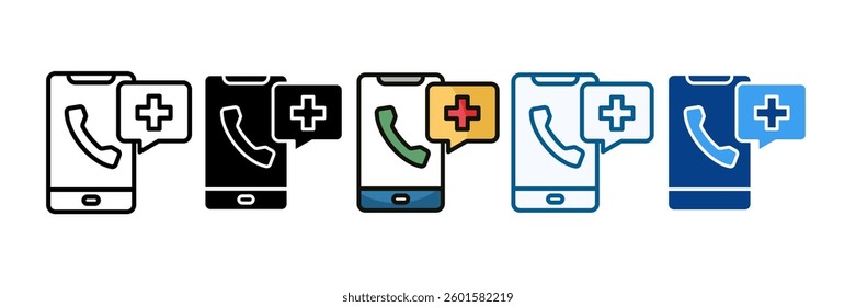 Emergency Contacts Icon Set Multiple Style Collection