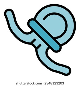 Vector de contorno de icono de anticoncepción de emergencia. Control de la natalidad. Color del parche de mantenimiento plano