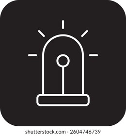 Emergency Crisis management icon with black filled line style. ambulance, urgency, danger, security, equipment, rescue, signal. Vector illustration