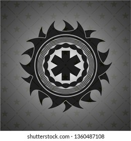 emergency cross icon inside black badge