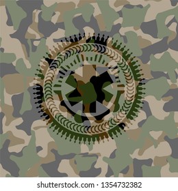 emergency cross icon inside camo emblem