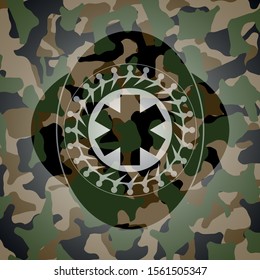 emergency cross icon inside camo emblem