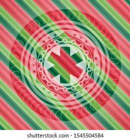emergency cross icon inside christmas badge.