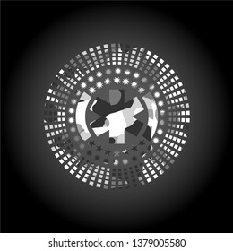 emergency cross icon inside grey camo emblem