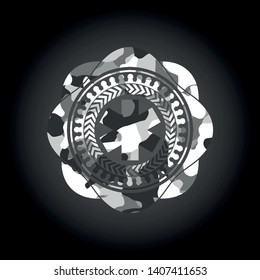 emergency cross icon inside grey camo texture