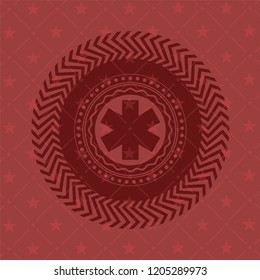 emergency cross icon inside red emblem