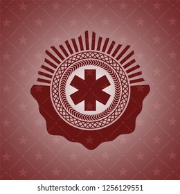 emergency cross icon inside red icon or emblem
