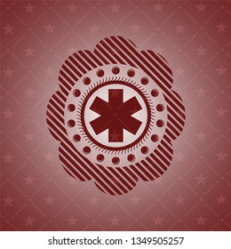 emergency cross icon inside red icon or emblem