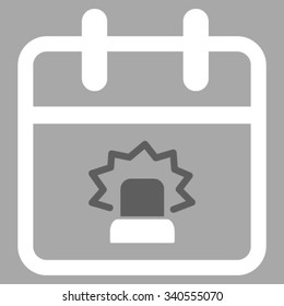 Emergency Day vector icon. Style is bicolor flat symbol, dark gray and white colors, rounded angles, silver background.
