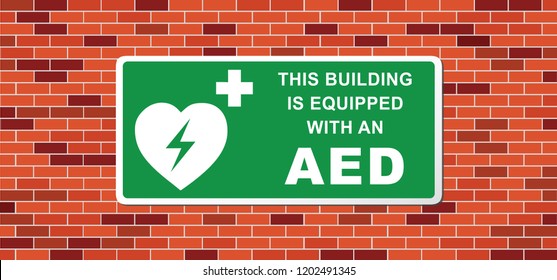 Emergency defibrillator AED AID CPR location signs Stop safety first life icons Vector staff medical logo symbol Automated externalicon label icon Medic bag kit station inside for resuscitation doctor