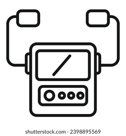 Emergency defibrillator icon outline vector. Automatic care. Person cardiac problem