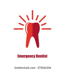 Emergency Dentist Urgent Dental Care Logo Concept