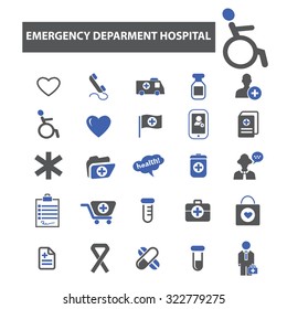 emergency department hospital icons