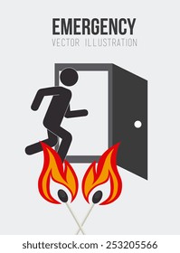 Emergency design over white background, vector illustration.