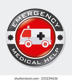 Emergency design over white background, vector illustration.